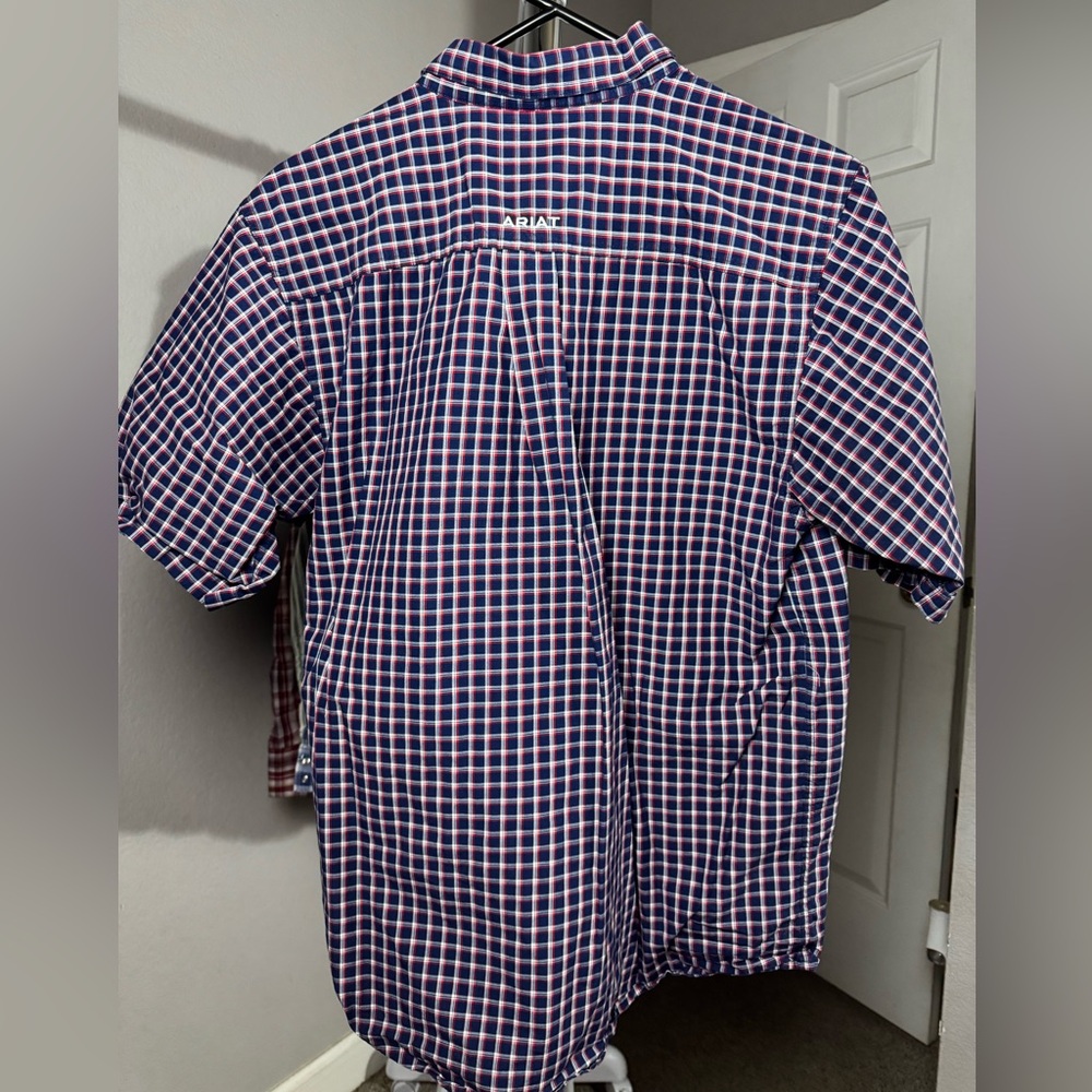Ariat Men's Navy and Red Plaid Shirt - Picture 2 of 3